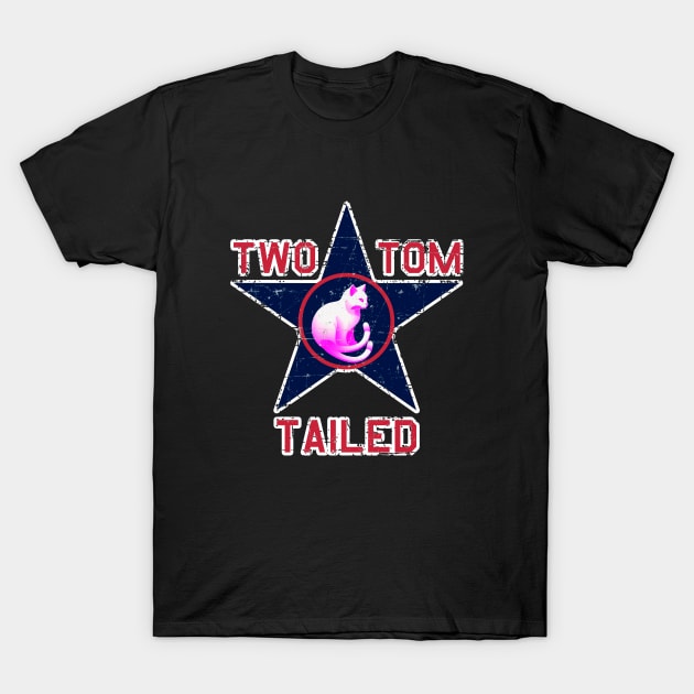 Two Tailed Tom - - Blue Star - - Tagged __ Grunge Style T-Shirt by Two Tailed Tom